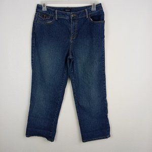 Sonoma Life&Style Jeans Women's Size 12 Straight Embroidered Button Flap Pockets